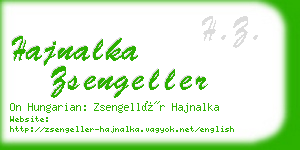 hajnalka zsengeller business card